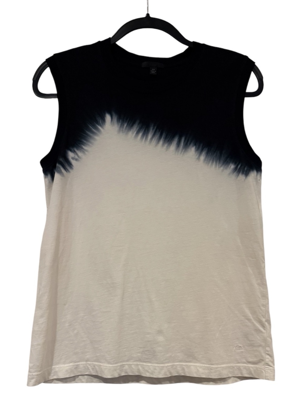 ATM Anthony Thomas Melillo Black & White Dip Dye Sleeveless Cotton Tee | Size Sm